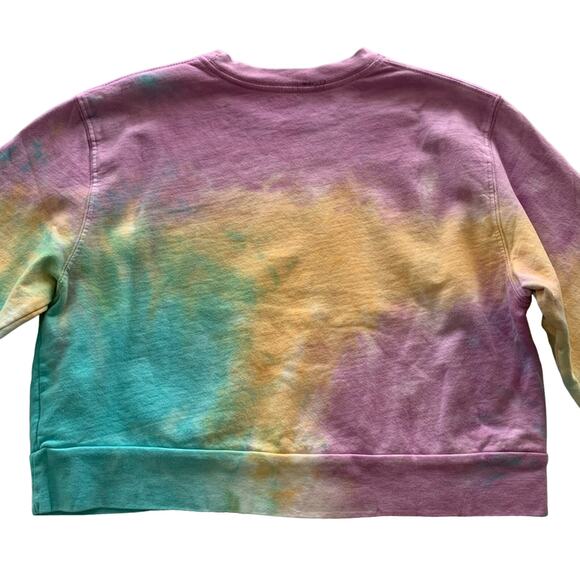 By Samii Ryan | Don’t Play Me Multicolor Tie Dye Cropped Sweatshirt Small - Picture 8 of 10